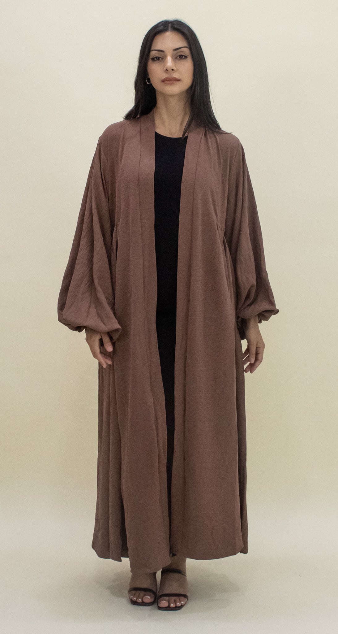 Paris Open Abaya  - Brown