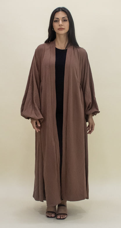 Paris Open Abaya  - Brown