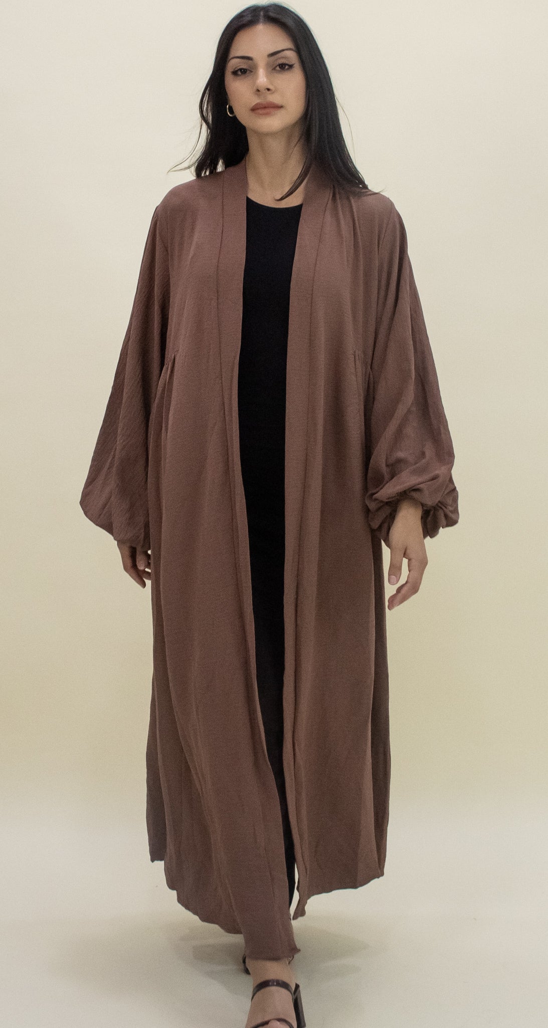 Paris Open Abaya  - Brown