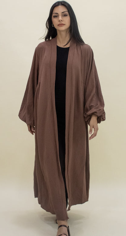 Paris Open Abaya  - Brown