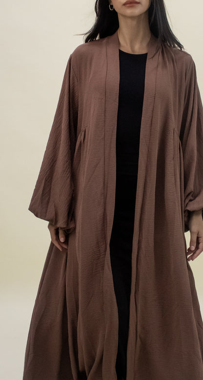 Paris Open Abaya  - Brown