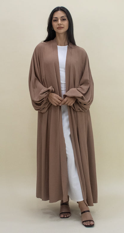 Paris Open Abaya in Tan by Hadara Boutique