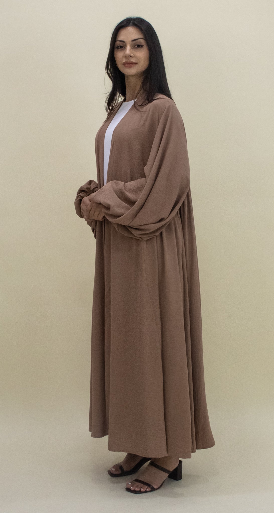 Paris Open Abaya  - Tan
