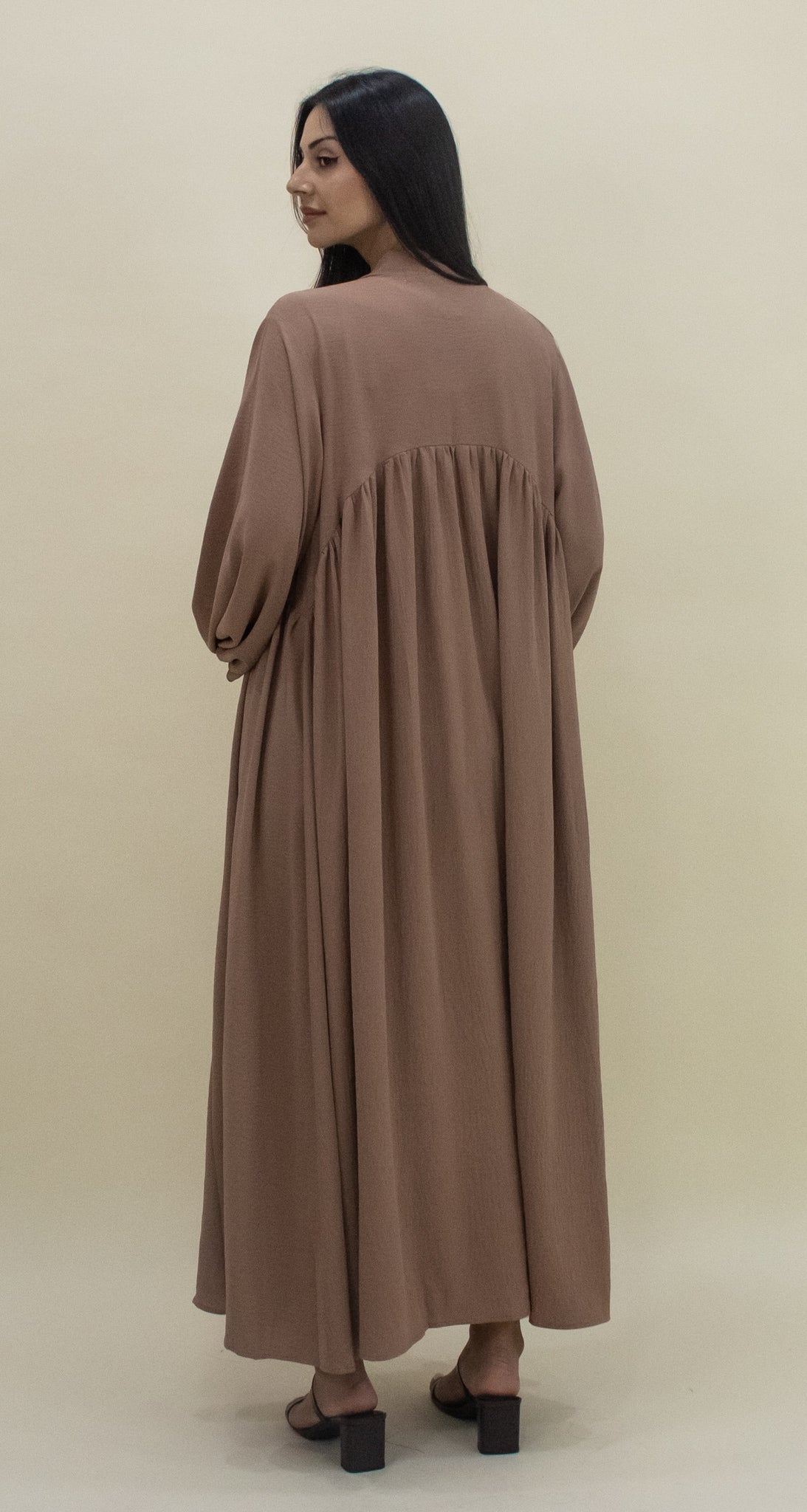 Paris Open Abaya  - Tan