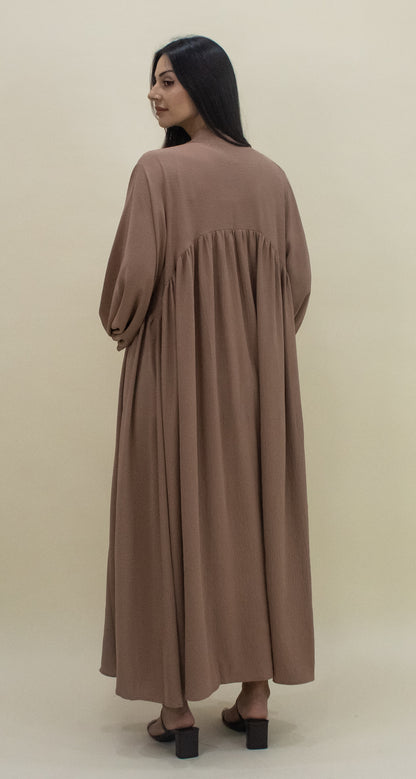 Paris Open Abaya  - Tan