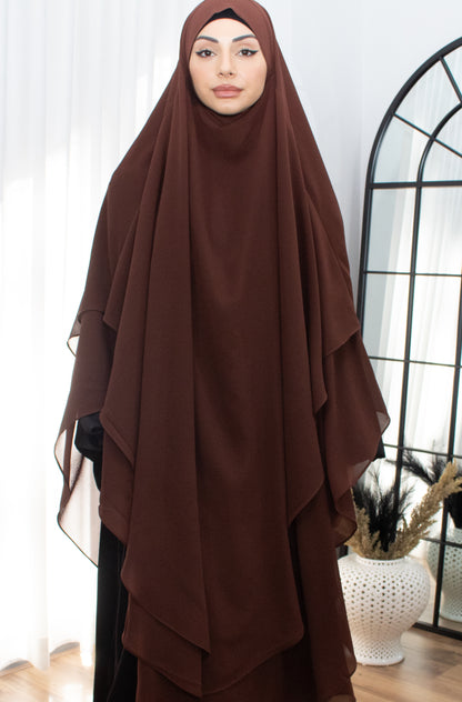 Layered Chiffon Khimar by Hadara Boutique