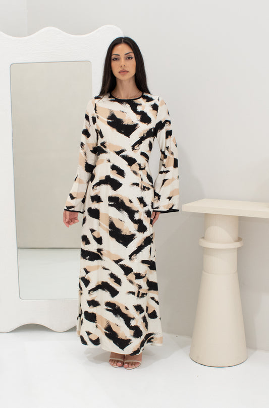 Carmel Flare Dress - Beige