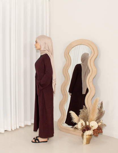 Zalea Maroon Knit Set, cardigan & pants co-ord (image 7)