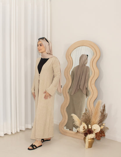 Zalea Beige Knit Set, cardigan & pants co-ord (image 3)