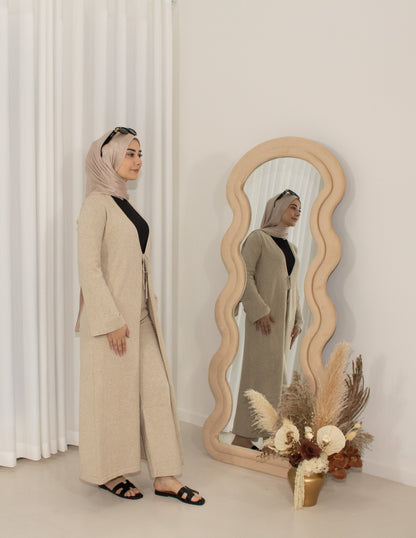Zalea Beige Knit Set, cardigan & pants co-ord (image 5)