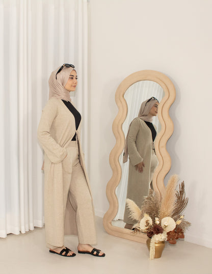 Zalea Beige Knit Set, cardigan & pants co-ord (image 4)