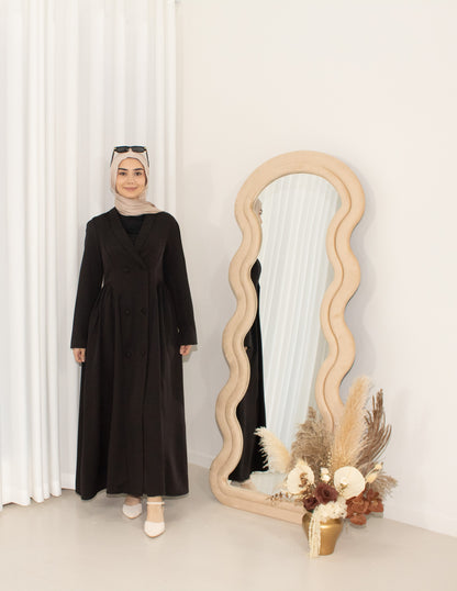 Arina Black Modest Winter Coat, long coat (image 2)