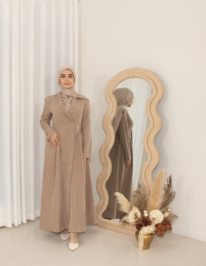 Arina Nude Modest Winter Coat, long coat (image 2)