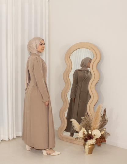 Arina Nude Modest Winter Coat, long coat (image 4)