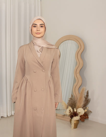 Arina Nude Modest Winter Coat, long coat (image 5)