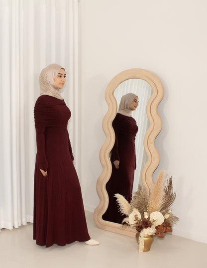 CILA Maroon Off Shoulder Knit Maxi Dress (image 2)