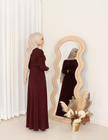 CILA Maroon Off Shoulder Knit Maxi Dress (image 4)