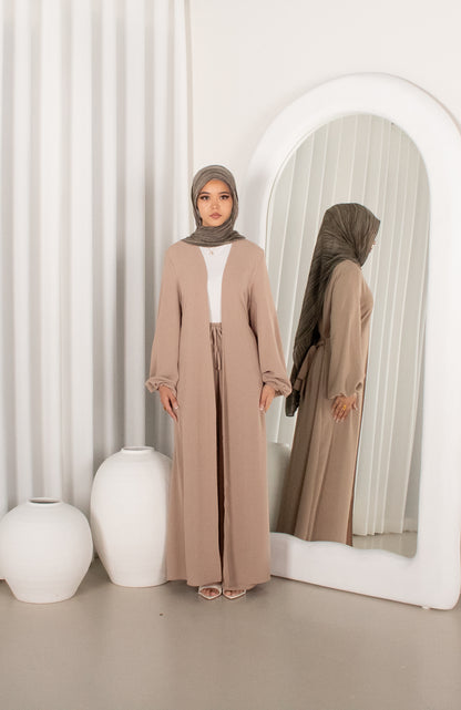 RANAA Beige Set, cape top & drawstring pants (image 1)