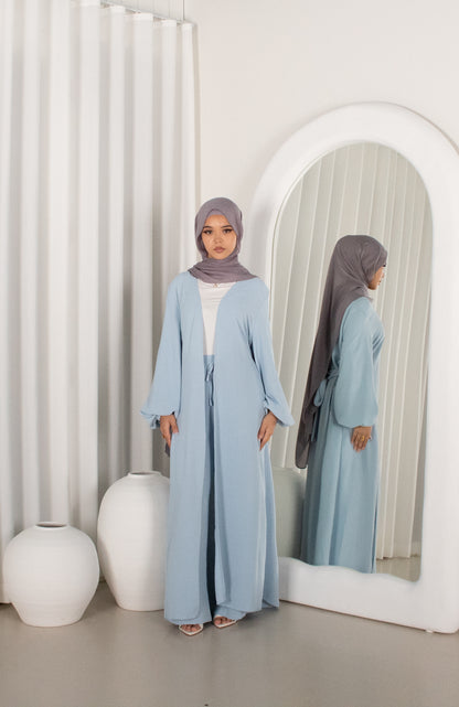RANAA Sky Blue Set, cape top & drawstring pants (image 1)
