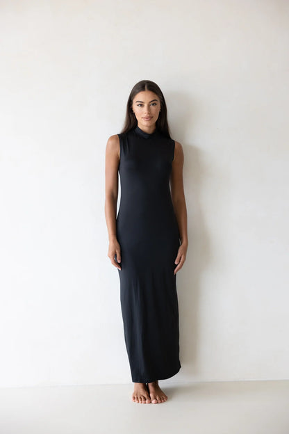 Luxe Sleeveless Slip Dress - Midnight