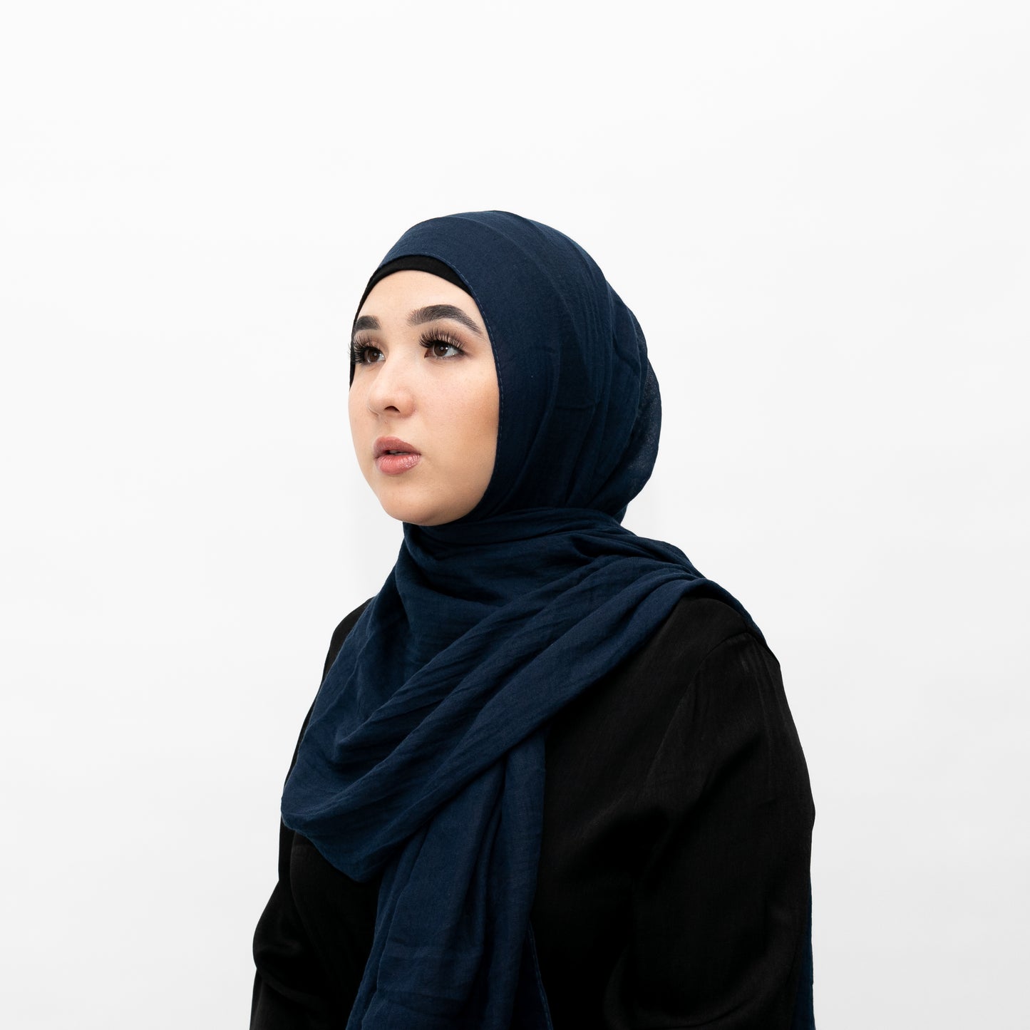 Navy Blue Cotton Hijab