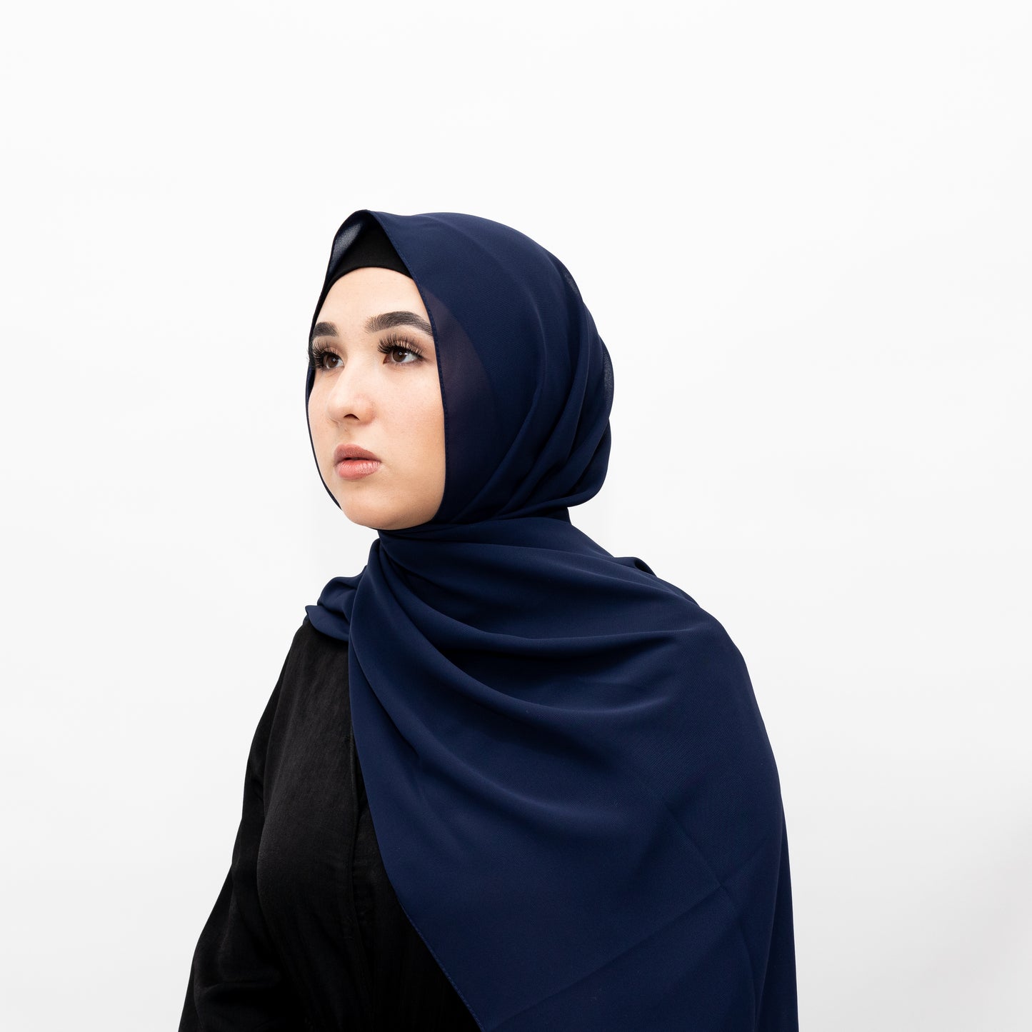 Navy Chiffon Hijab by Hadara Boutique