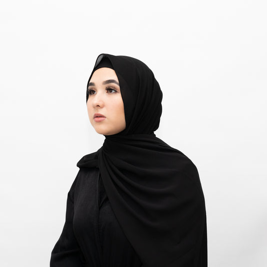 Black Chiffon Hijab