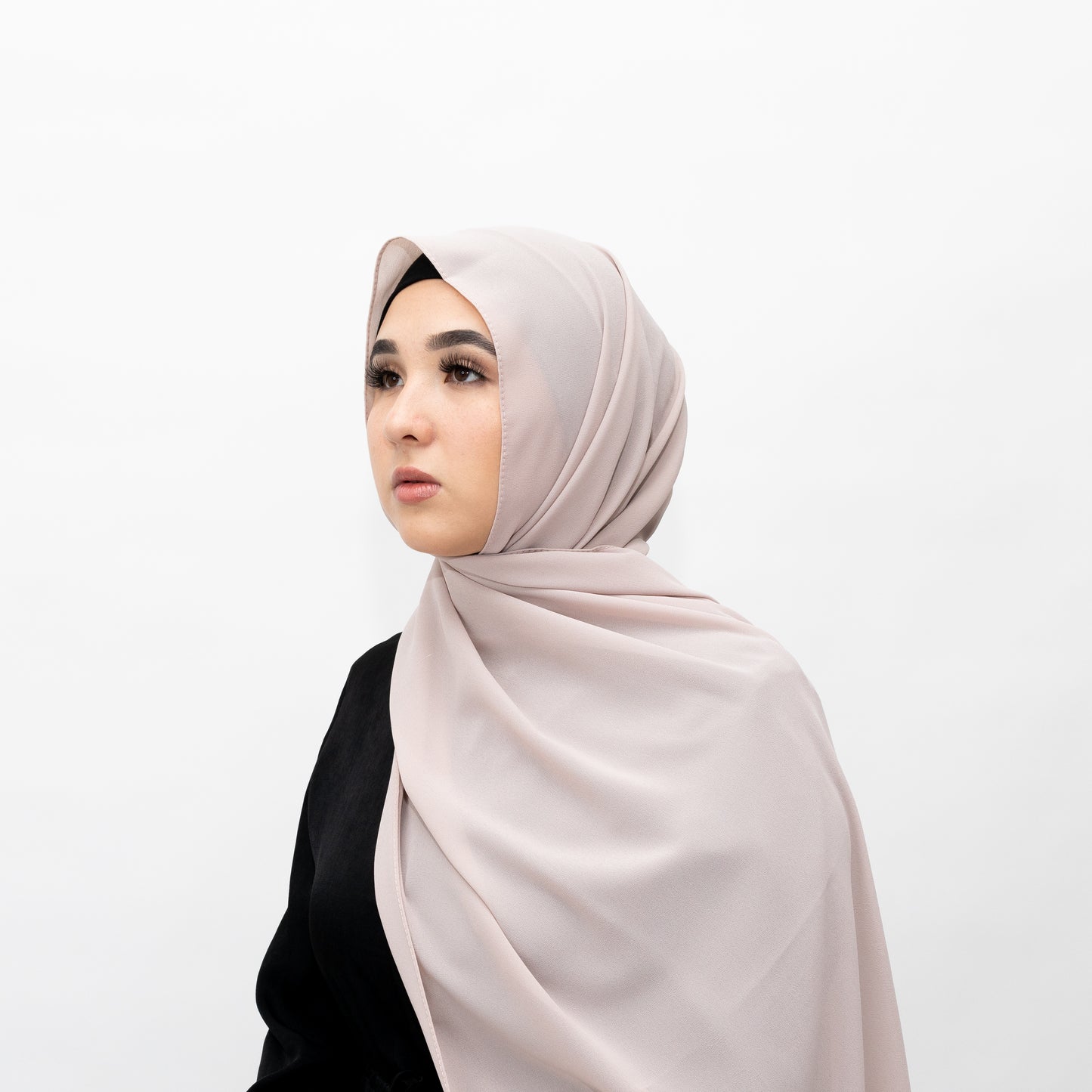 Light Blush Chiffon Hijab by Hadara Boutique