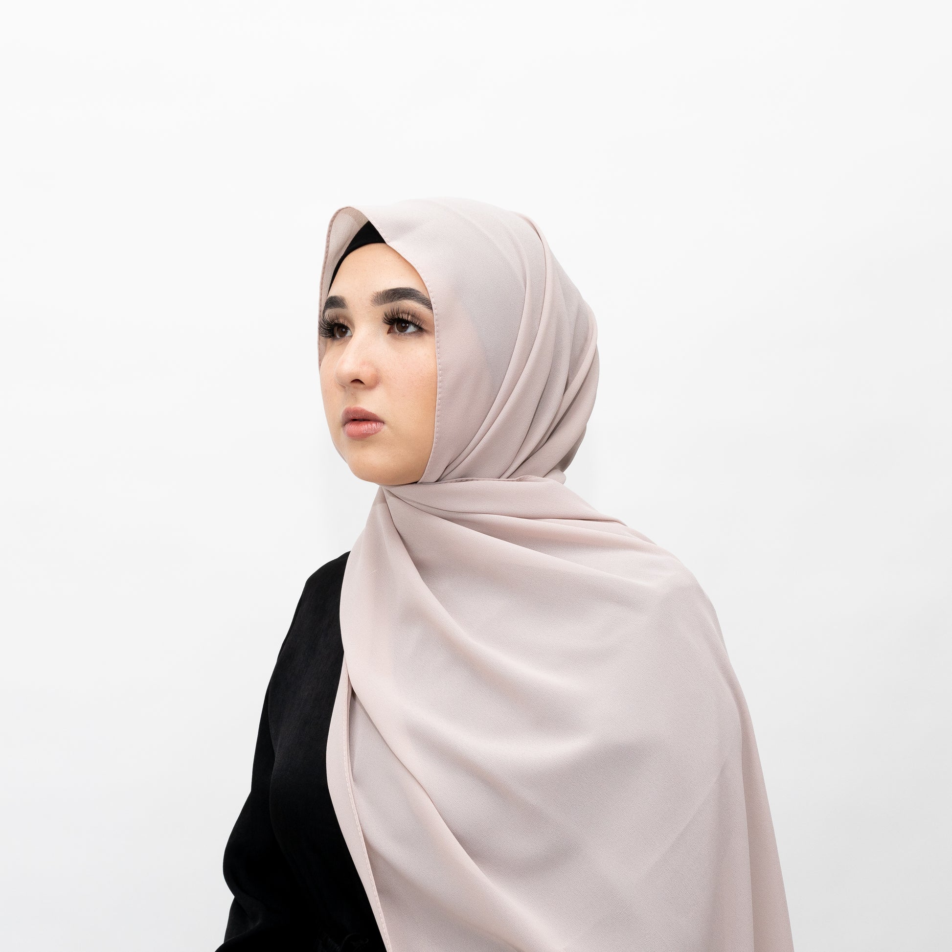 Light Blush Chiffon Hijab by Hadara Boutique