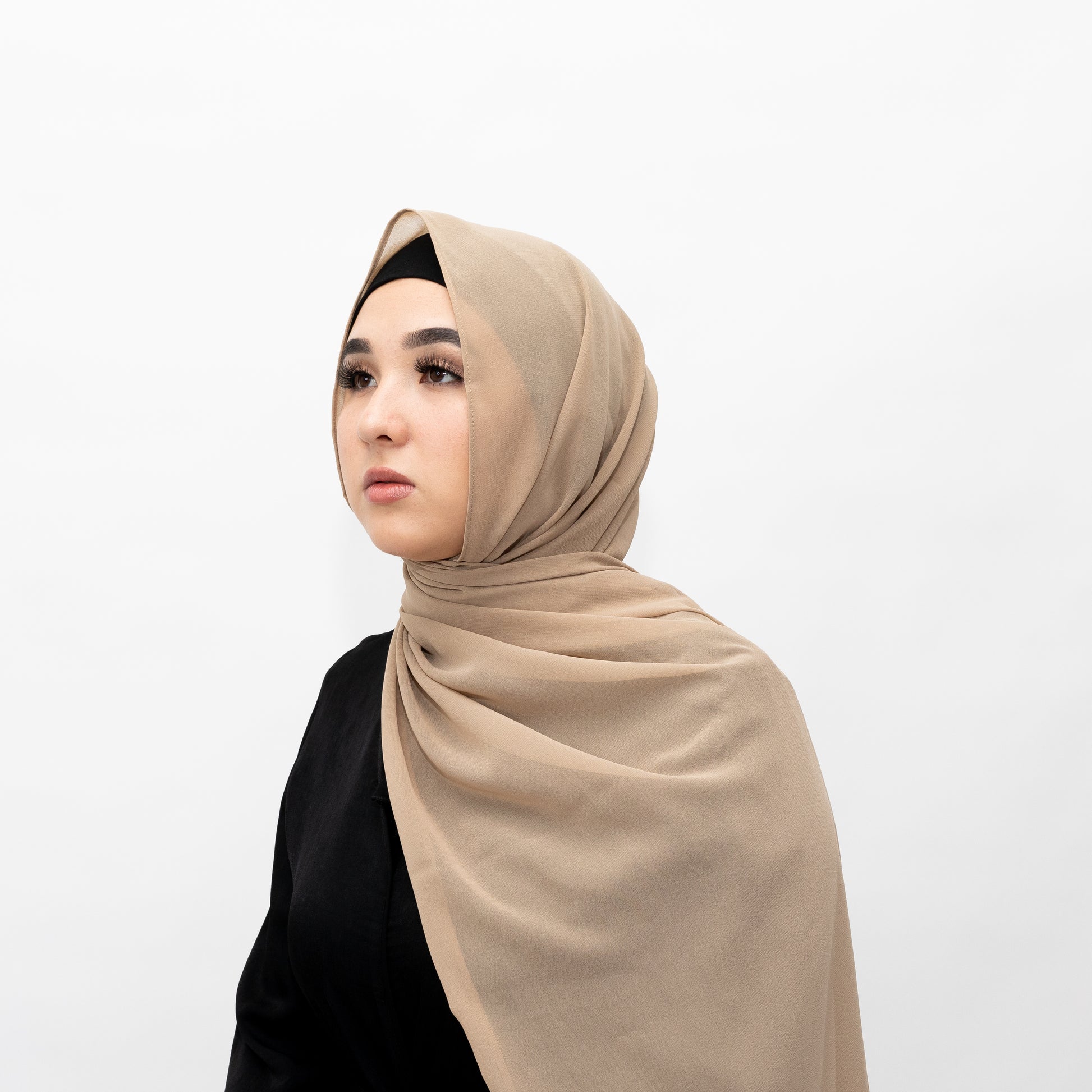 Light Beige Chiffon Hijab by Hadara Boutique