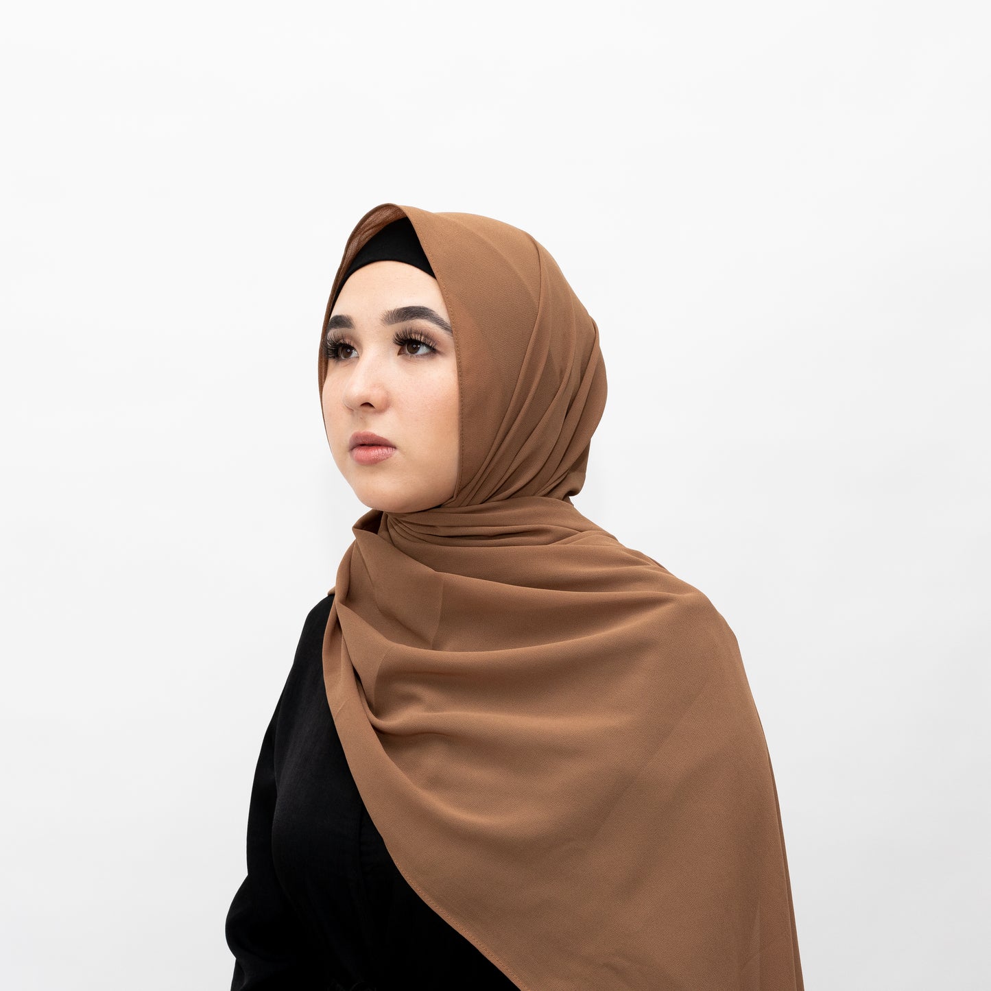 Brown Chiffon Hijab by Hadara Boutique