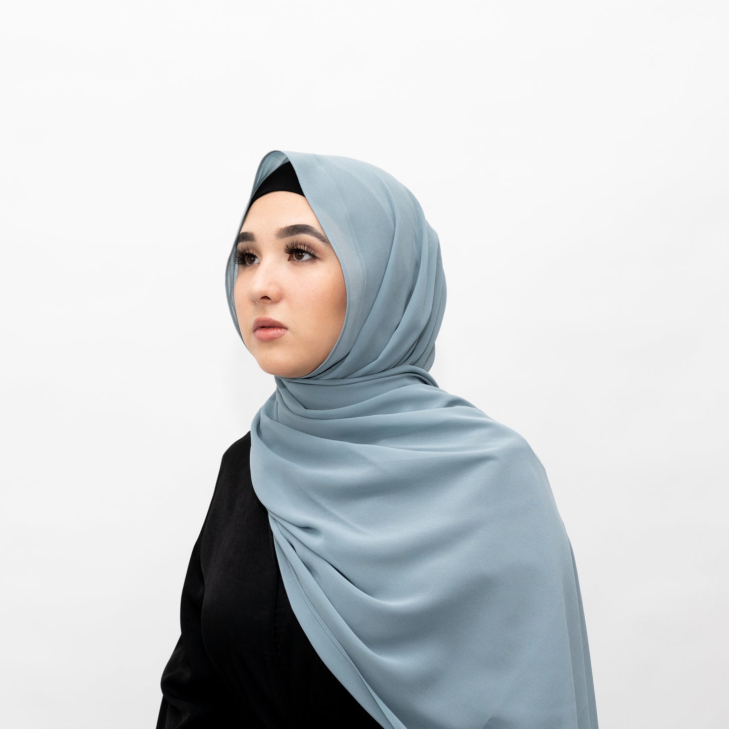 Dusty Blue Chiffon Hijab by Hadara Boutique