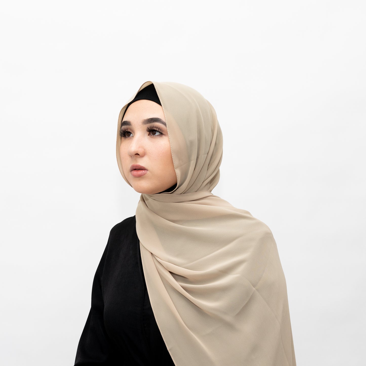 Beige Chiffon Hijab by Hadara Boutique