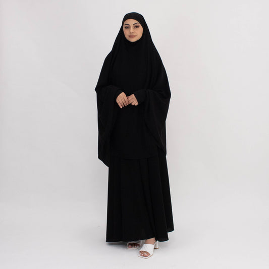 Two Piece Jilbab - Black