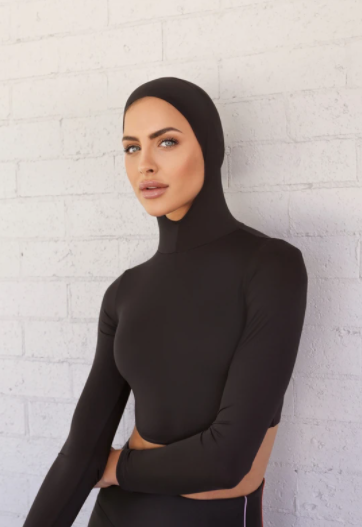 Luxe Hooded Crop in Midnight by Hadara Boutique
